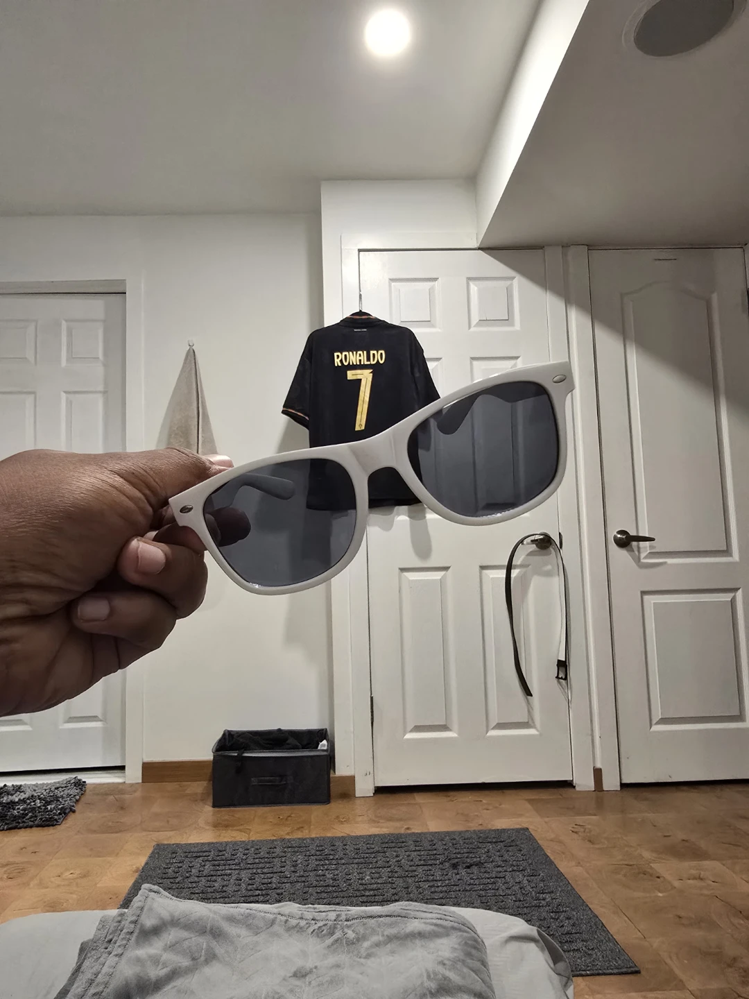 White Sunglasses with "C'est La Saveur" Text