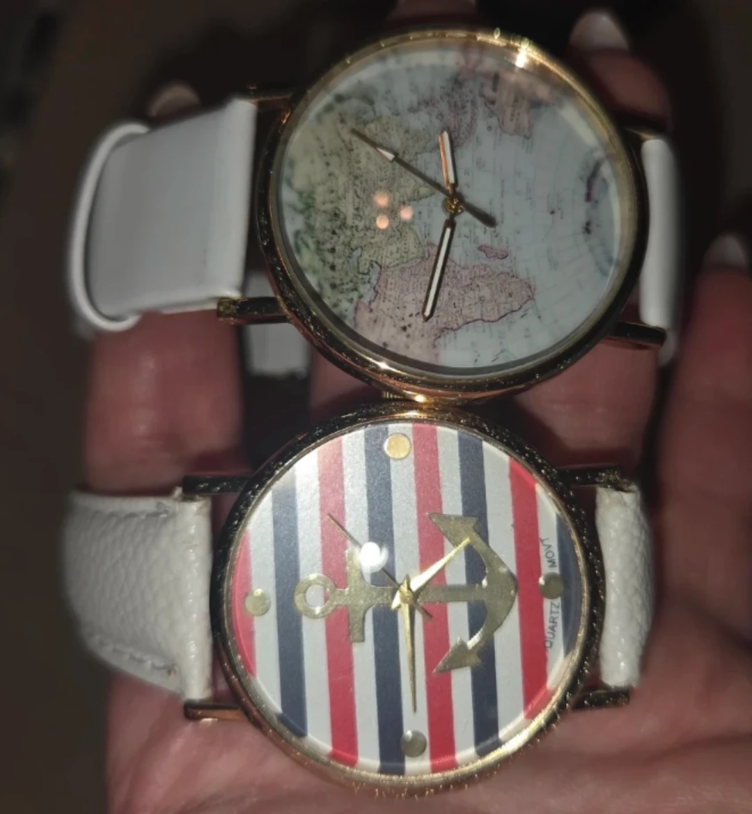 2 Fashion Watches - Anchor & World Map Designs - photo 3