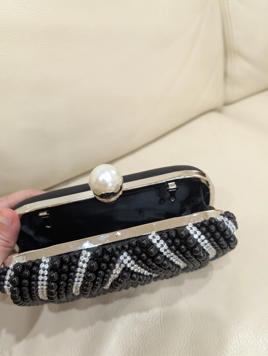 Beaded Clutch Evening Bag - Black - photo 4