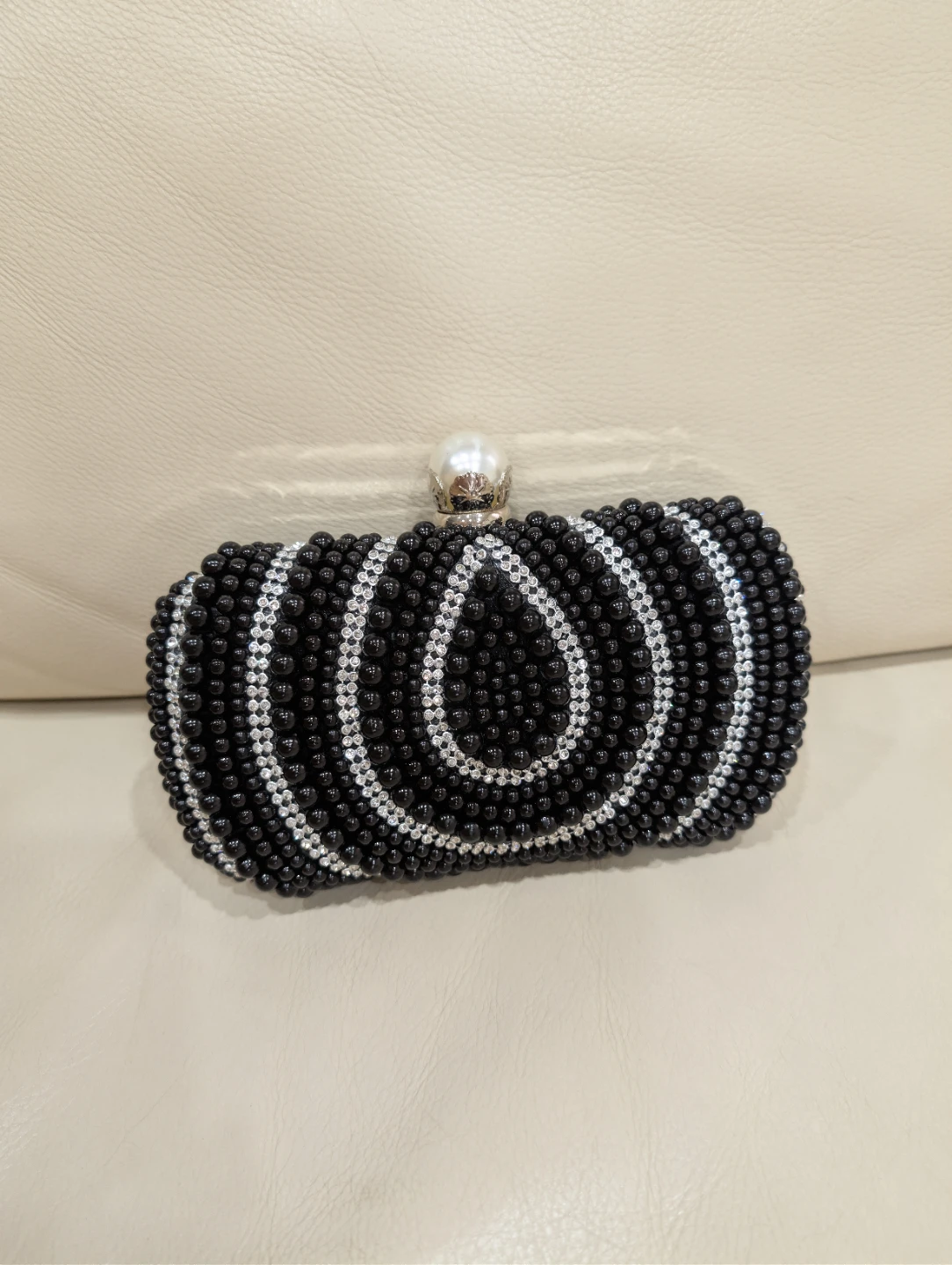 Beaded Clutch Evening Bag - Black - photo 5