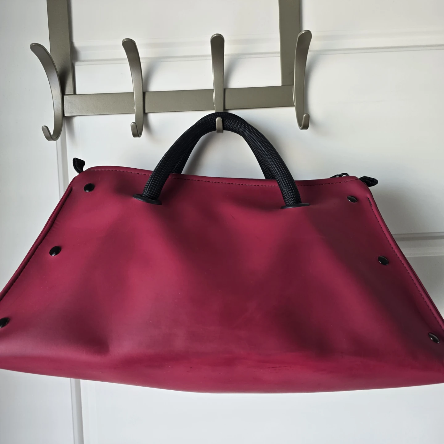 Vintage 90s Moon Line Paris Red Duffel Bag Gorpcore Marine Rope - photo 2