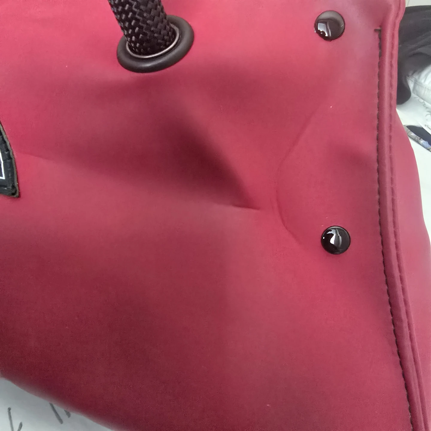 Vintage 90s Moon Line Paris Red Duffel Bag Gorpcore Marine Rope - photo 4