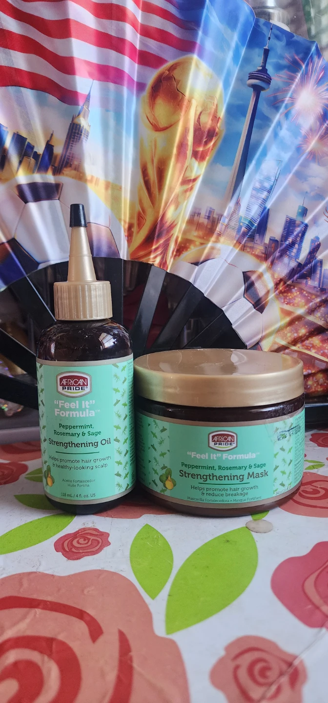 African Pride "Feel It" Formula Strengthening Mask & Oil set