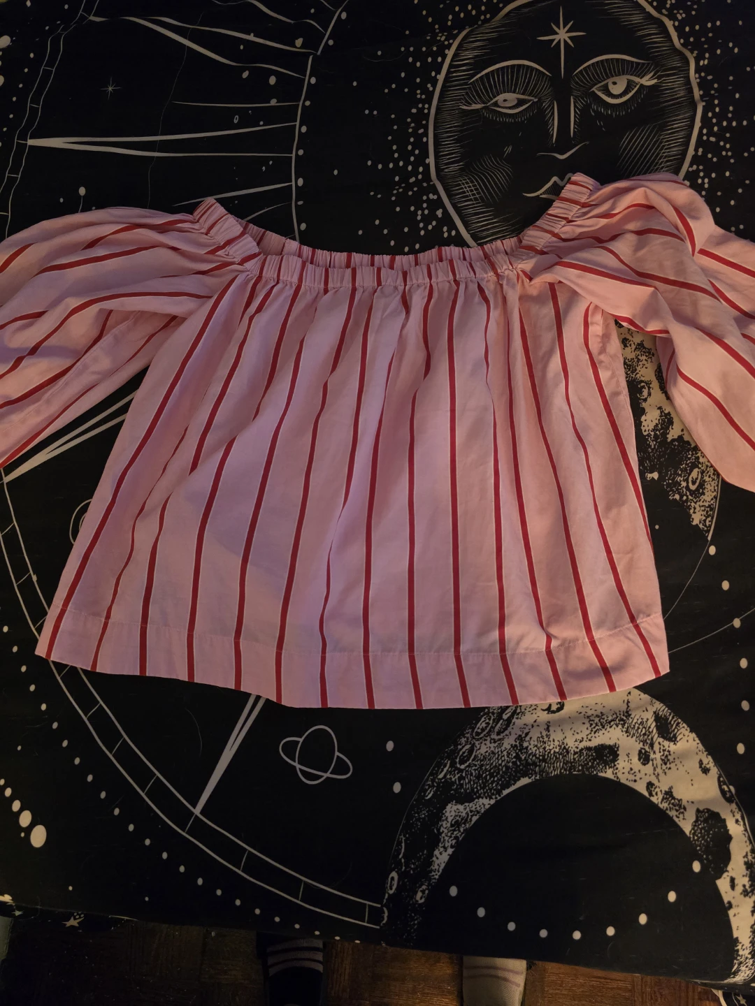 Pink & Red Striped Bardot Top - photo 3