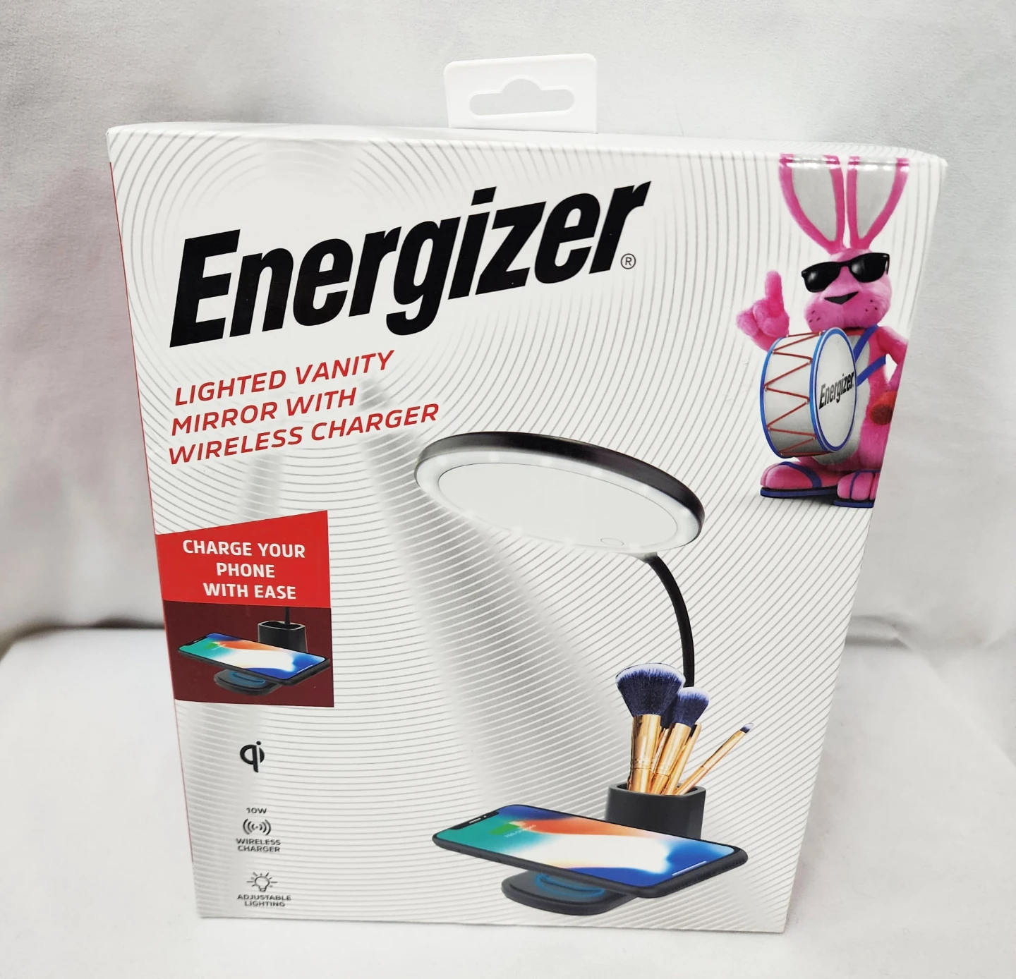 Energizer 2-in-1 Lighted Vanity Mirror & Wireless Phone Charger