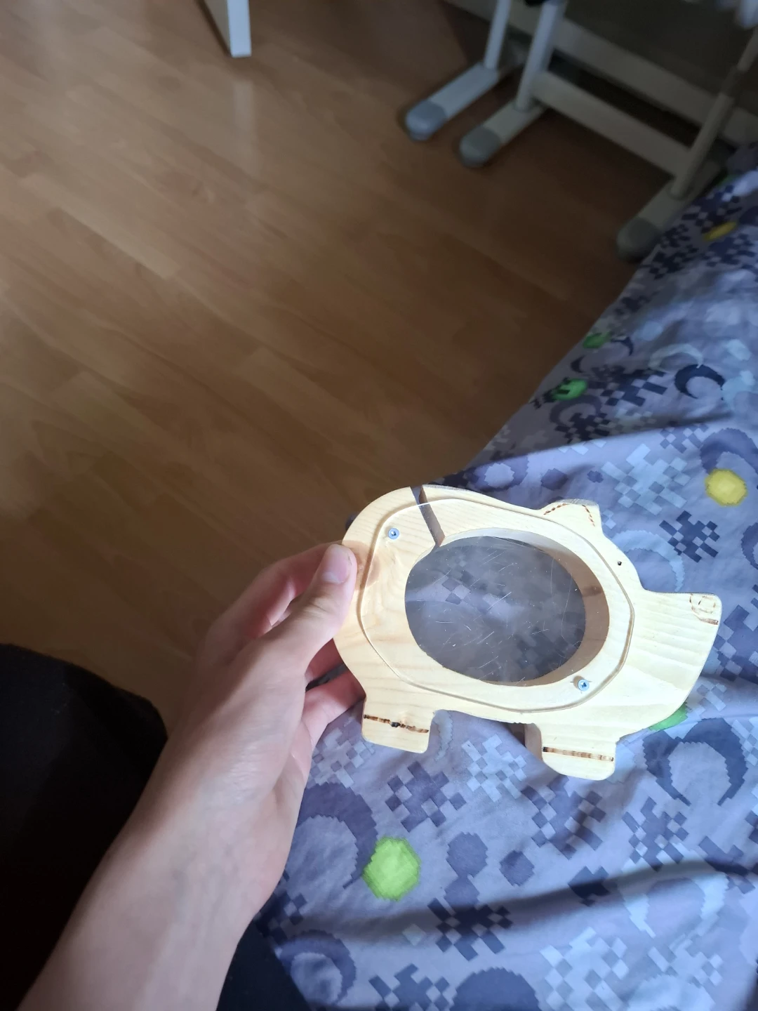 Wooden Piggy Bank with Clear Window - photo 2