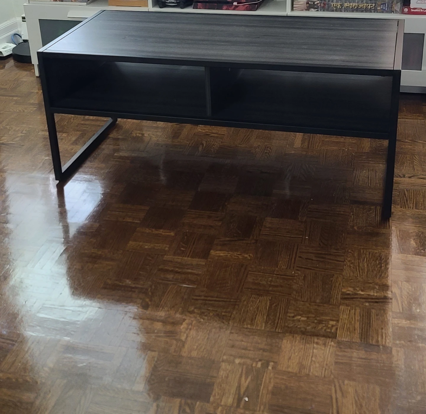 Black Coffee Table | TV Unit  with Two Shelves