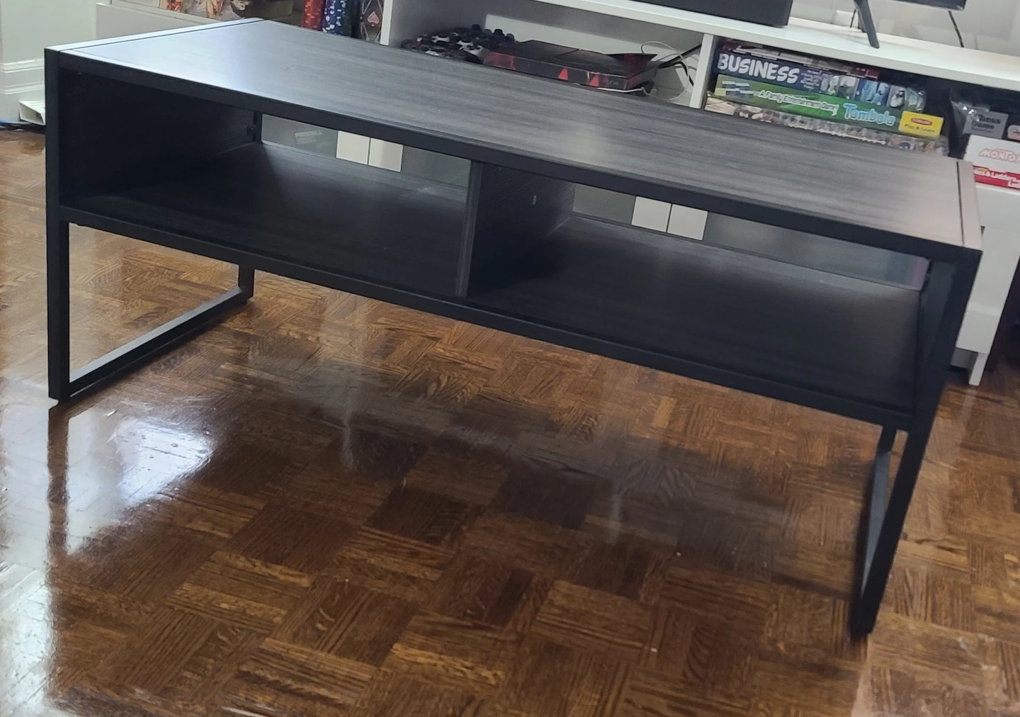 Black Coffee Table | TV Unit  with Two Shelves - photo 3