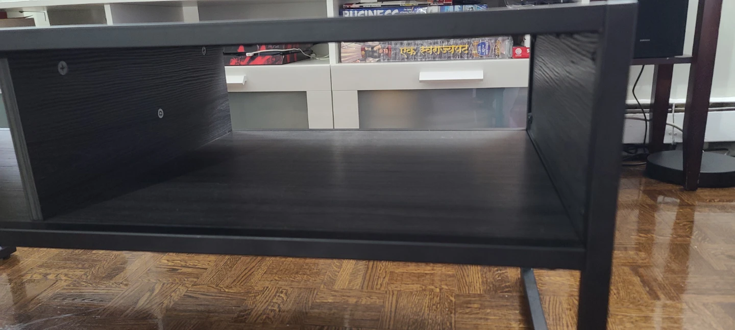 Black Coffee Table | TV Unit  with Two Shelves - photo 5