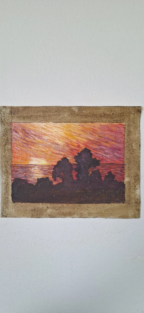 Sunset Landscape Oil Painting on Canvas - photo 2