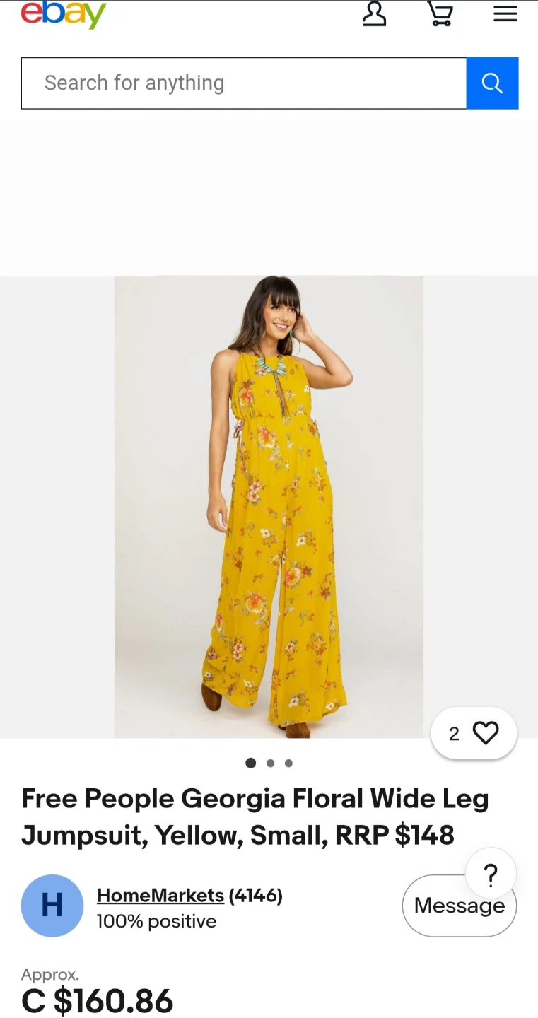 Brand New Mustard Yellow Floral Jumpsuit