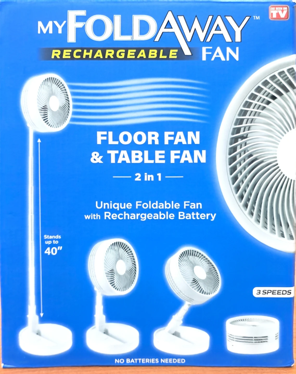 My FoldAway Rechargeable Floor & Table Fan  used