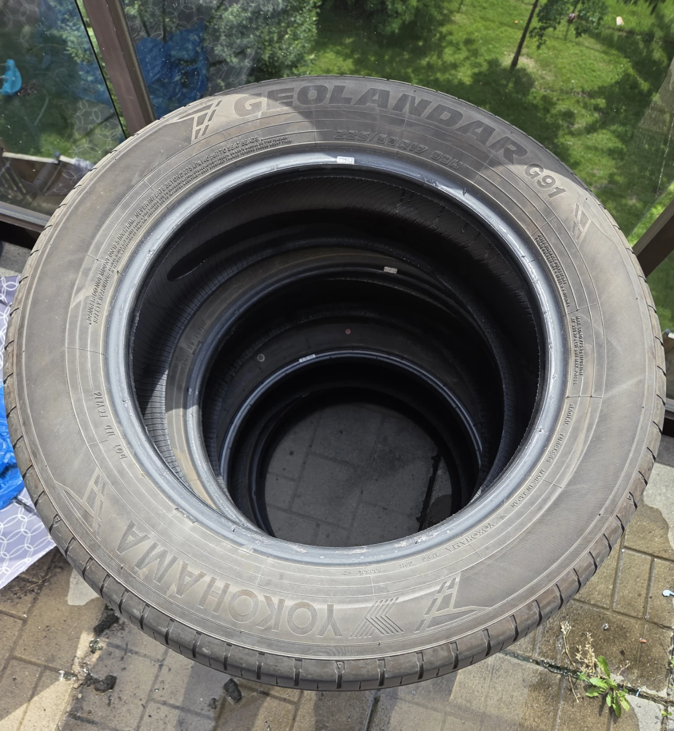 Yokohama Geolandar G91 all season Tires (Set of 3) and one Hilo