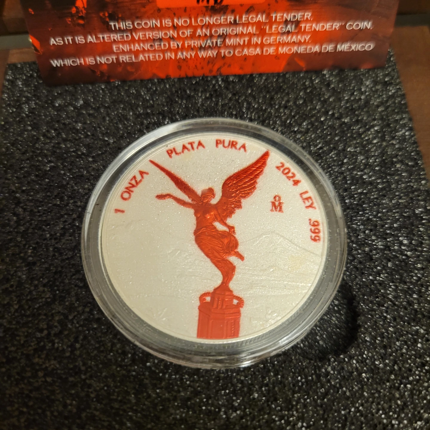 2024 Libertad Diamond Dust Fire Silver Coin - photo 4
