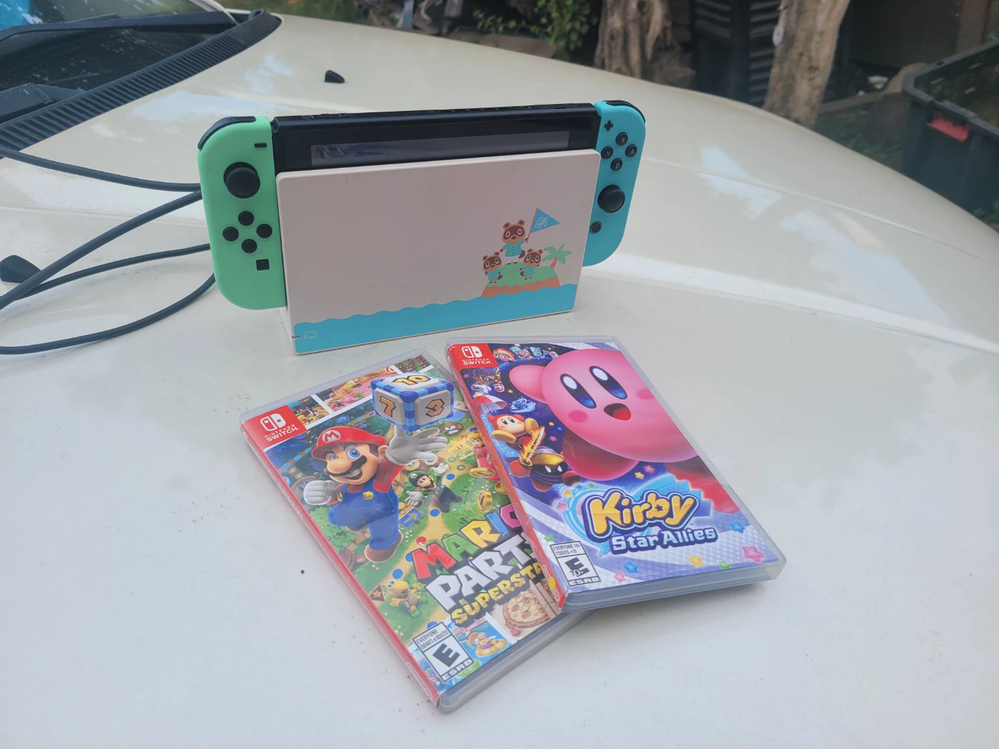 Nintendo Switch Console with Mario Party and Kirby Games
