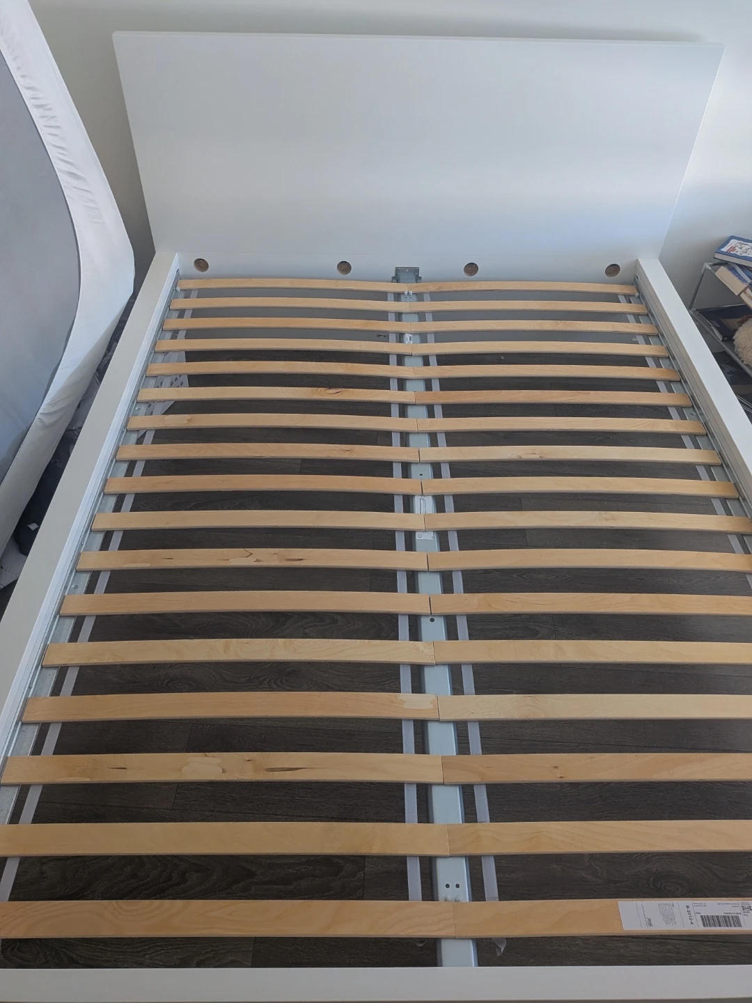 White Queen Bed Frame with Slats