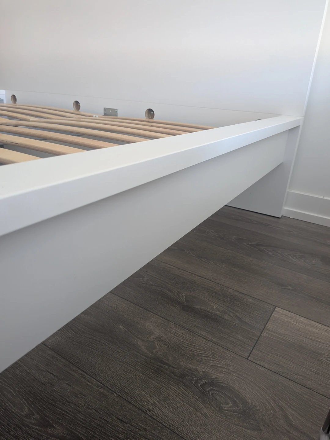 White Queen Bed Frame with Slats - photo 2