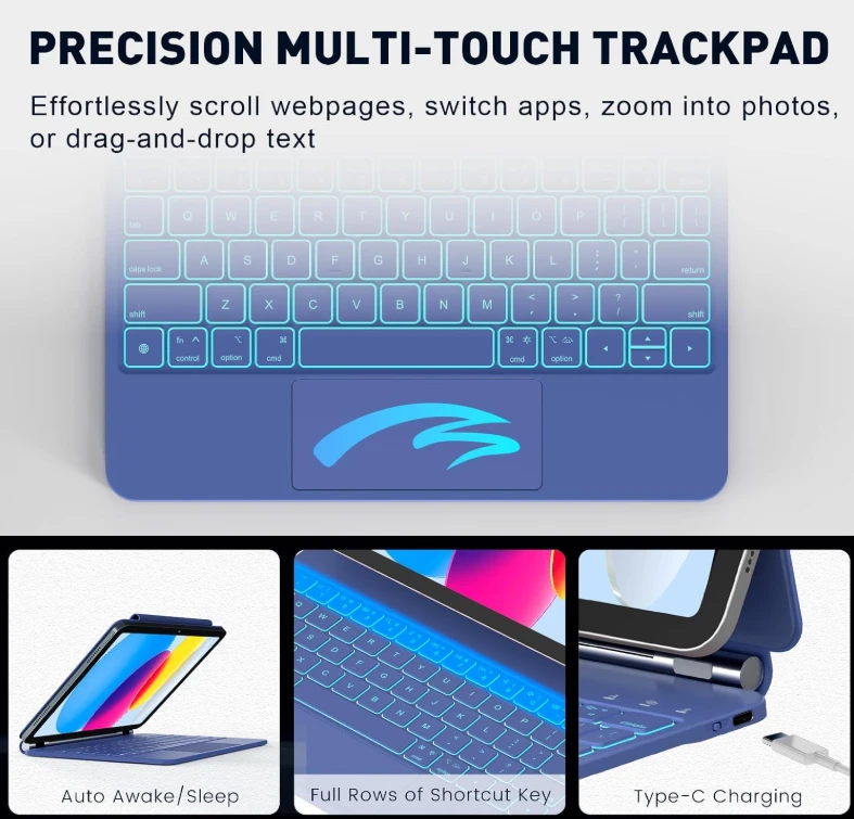 Tablet Keyboard Case with Trackpad for iPad 10th Gen - photo 2