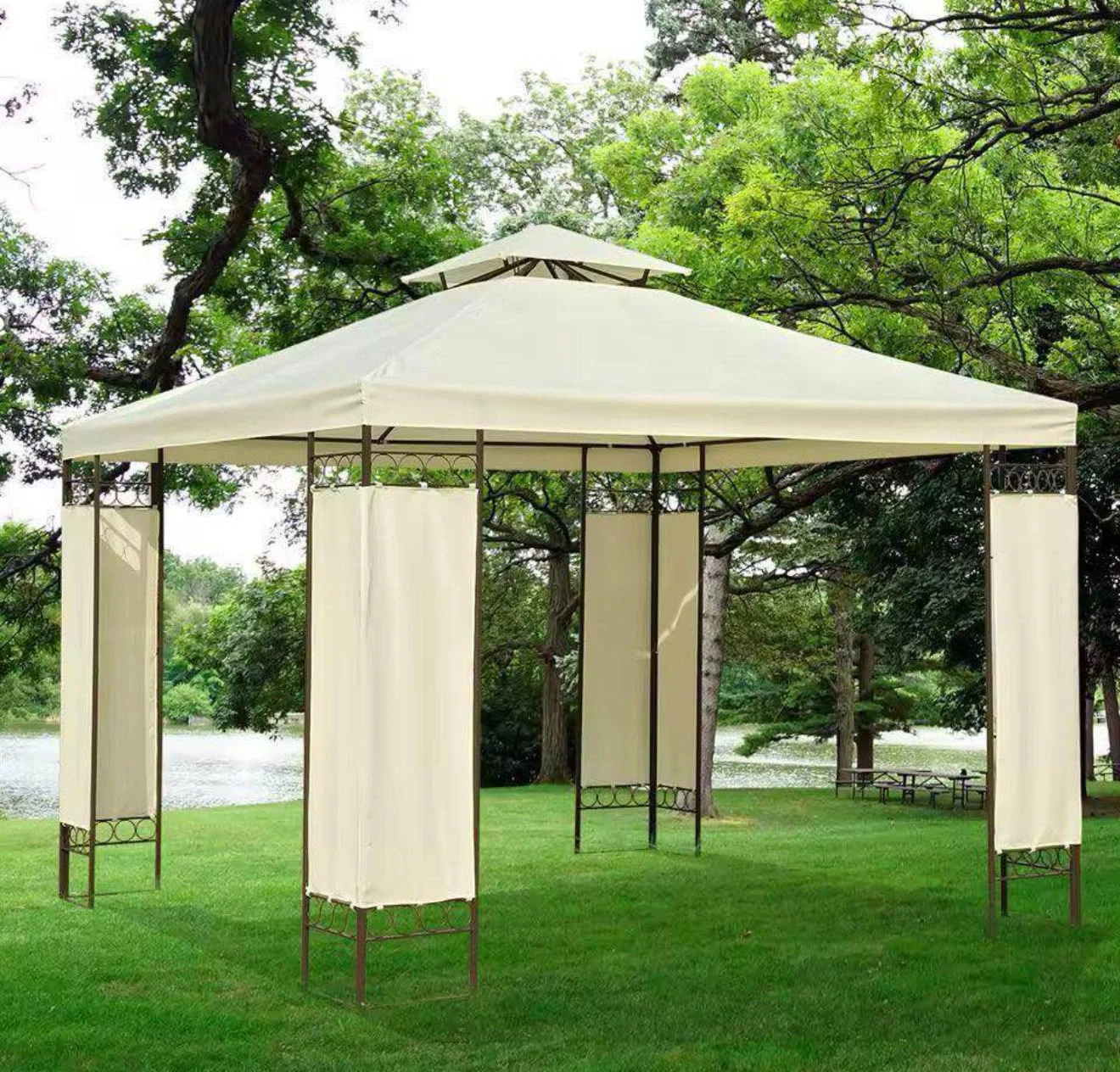 Gazebo with 4 side panels