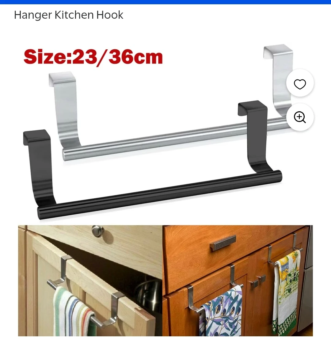 Over the Cabinet Door Towel Bar Holder