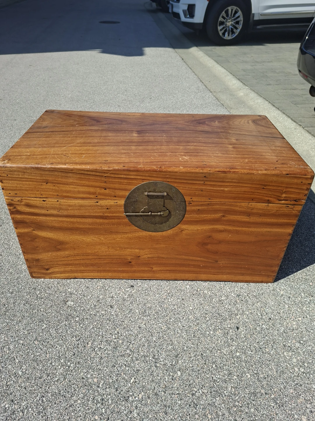 Antique Wooden Storage Chest Trunk