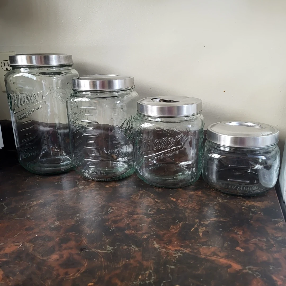 Set of 4 large Mason brand glass storage containers - photo 2