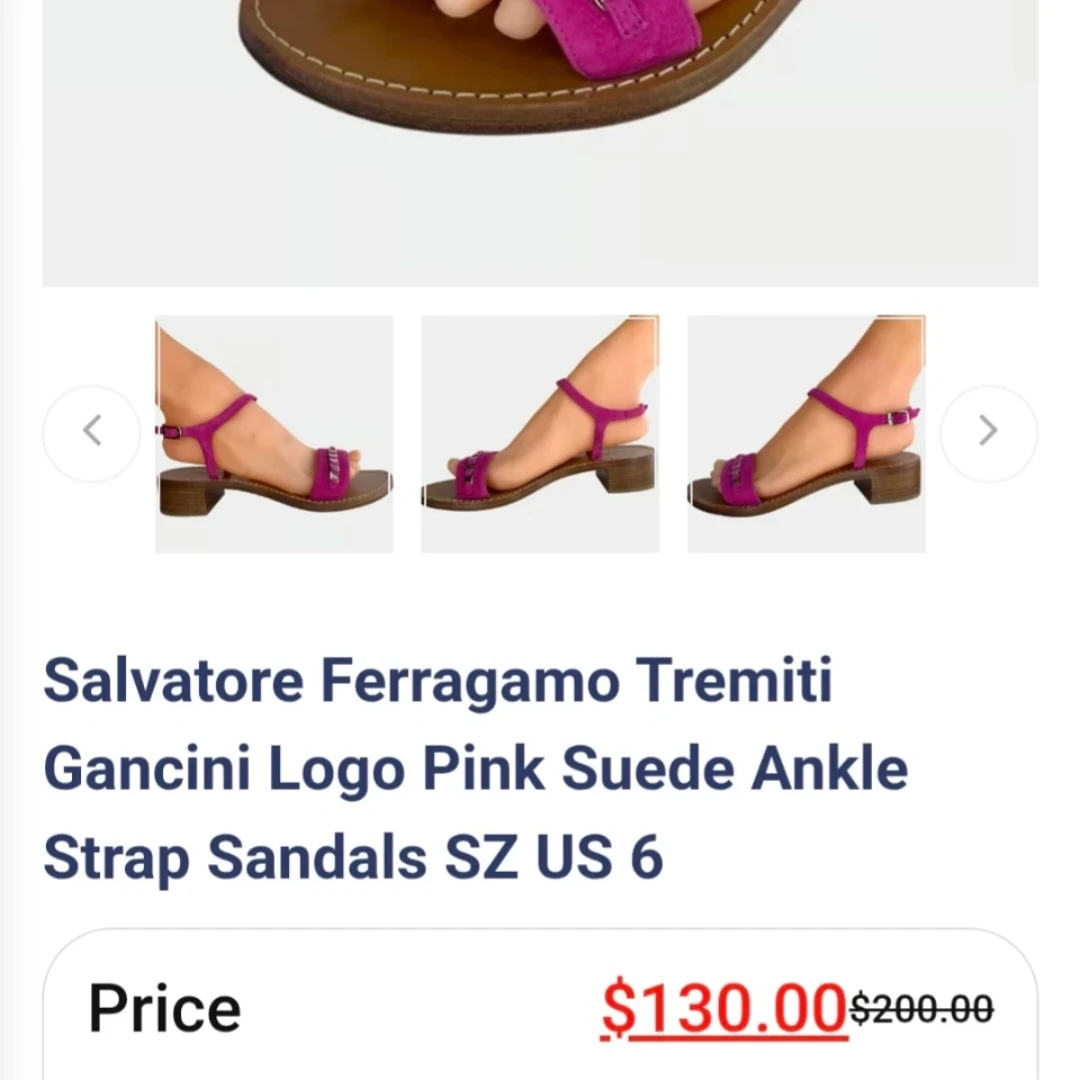 Salvatore Ferragamo Pink Suede Gancini Sandals 7.5