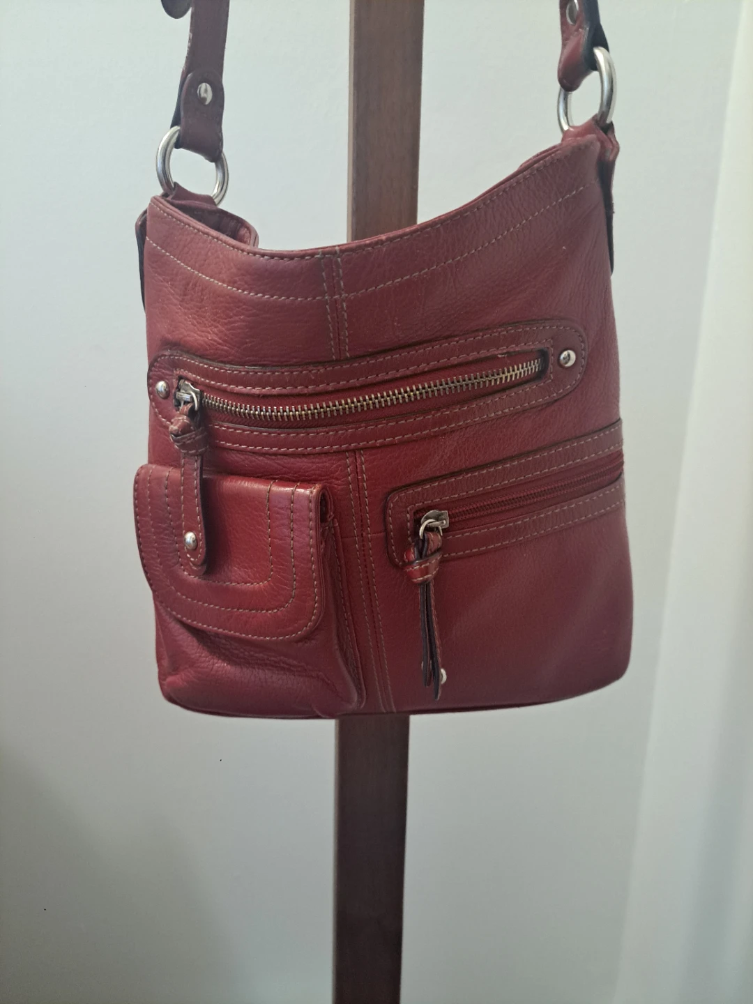 DANIER Red Leather Shoulder Bag