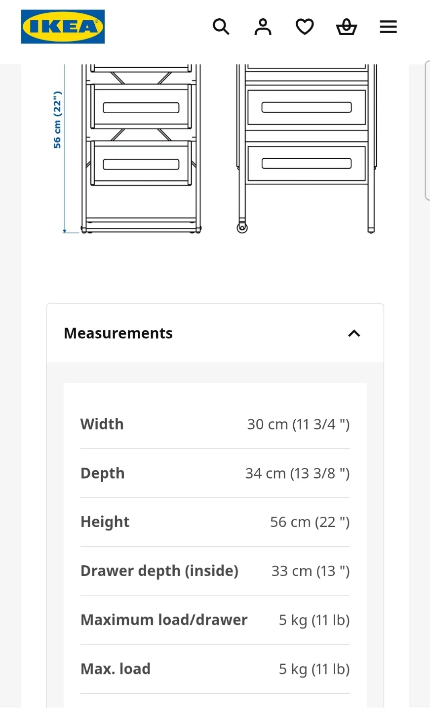 IKEA White 3-Drawer Storage Unit - photo 2