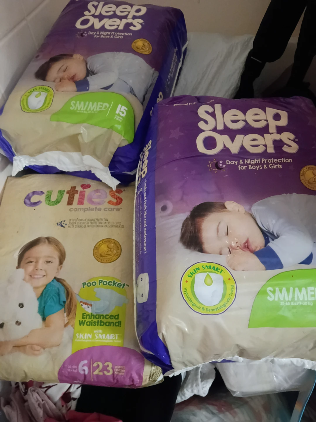 Sleep Overs and Cuties Diapers - SM/MED