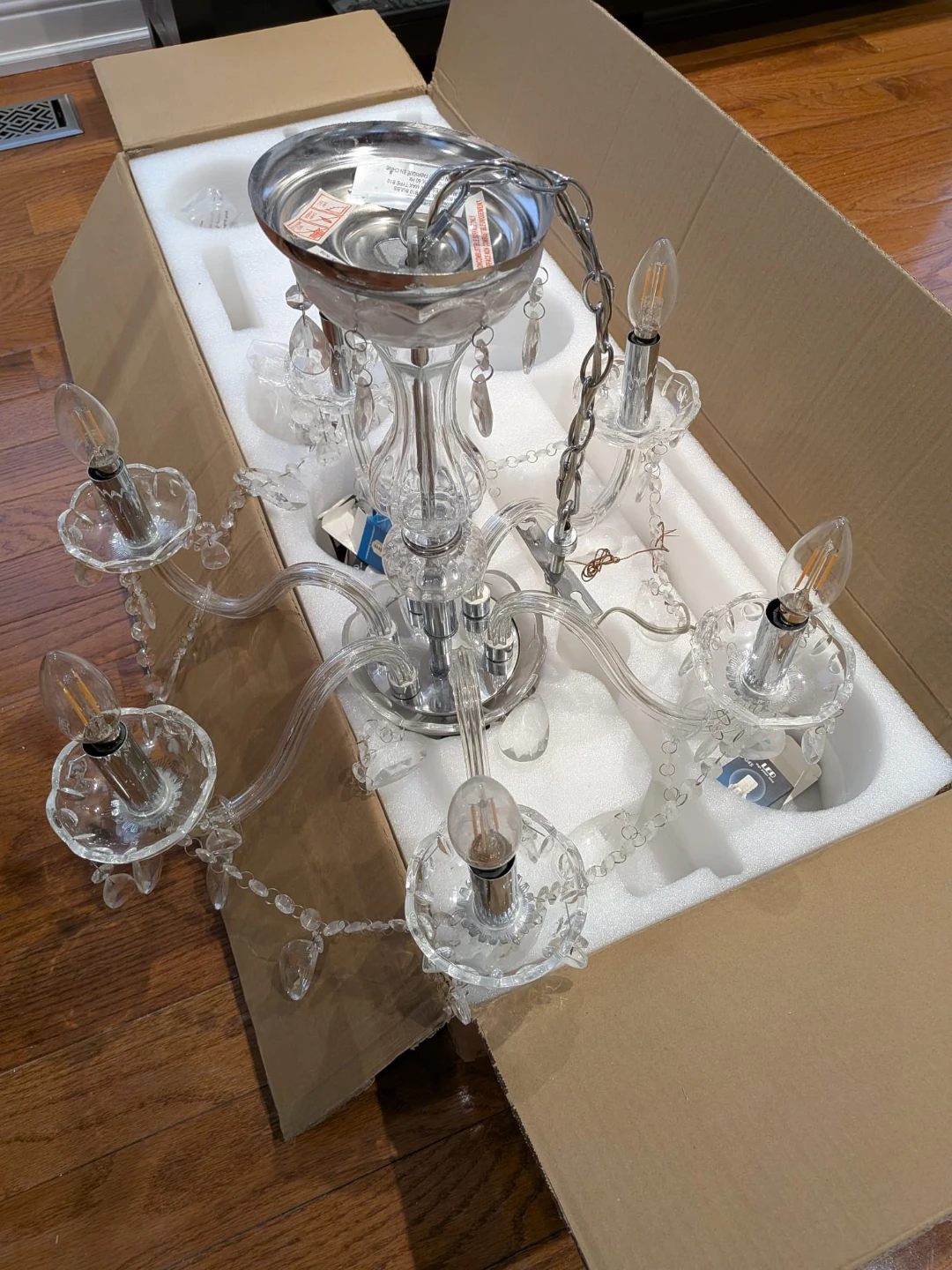 Used Clear Crystal Chandelier - photo 3
