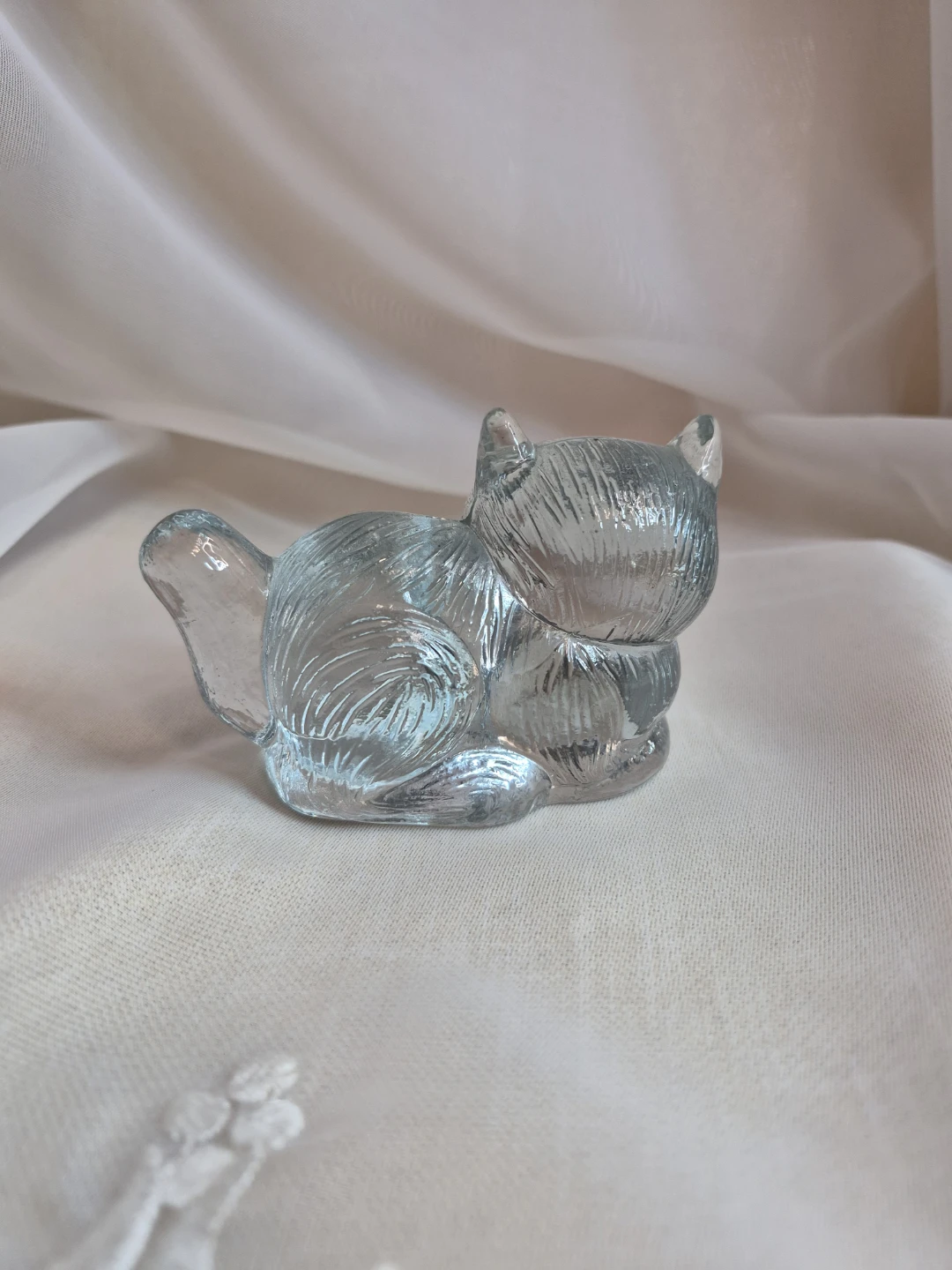 Vintage Solid Crystal Lead Crystal Cat - The Toscany.. - photo 5