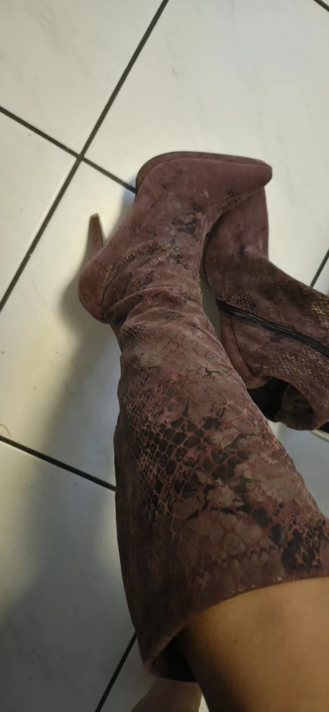 Women's Snake Print High Heel Boots