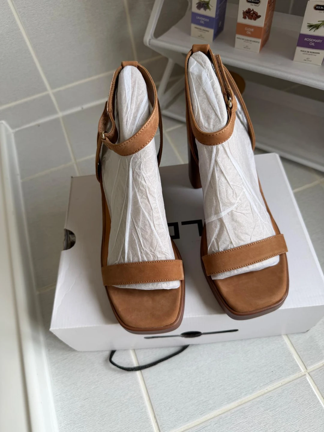 Aldo Brown Suede Block Heel Sandals Size 10 - photo 2