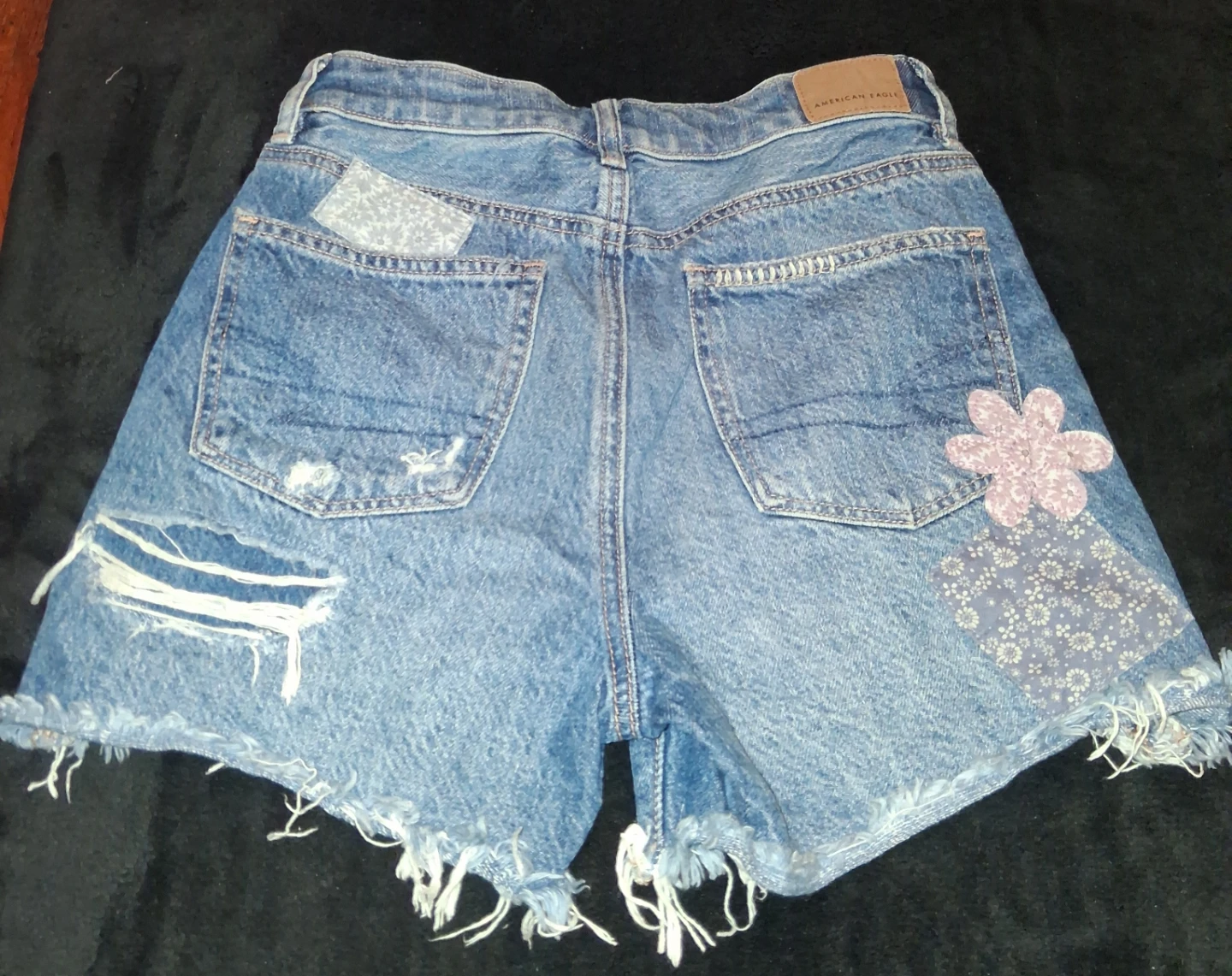 American Eagle Distressed Denim Shorts with Patches - photo 2