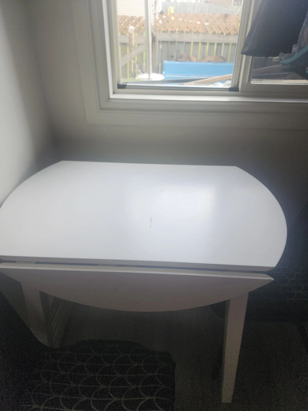 White Drop Leaf Dining Table - photo 3