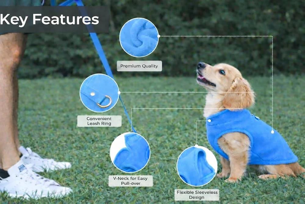 Blue Fleece Dog Vest - 2XL - photo 5