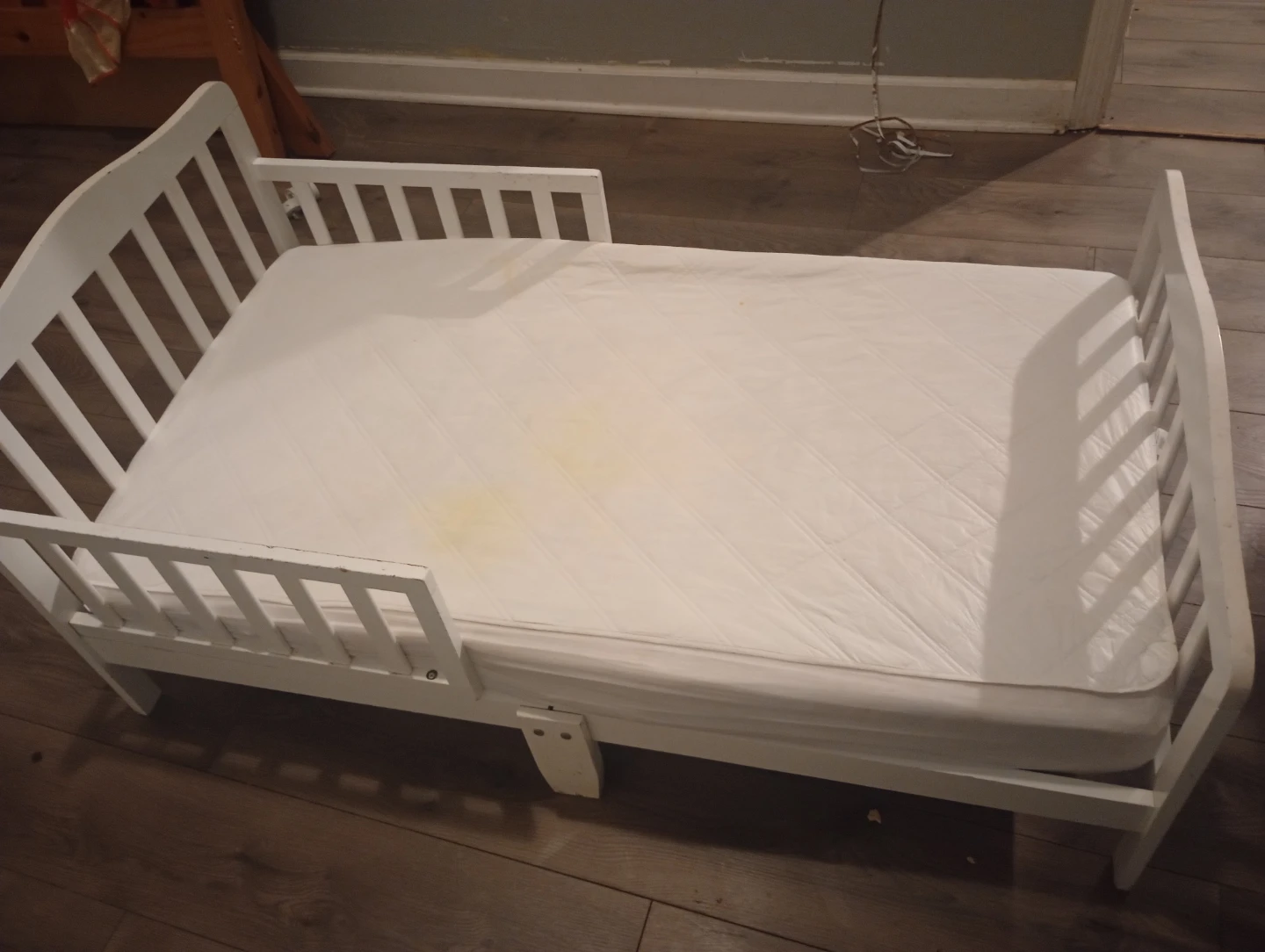 White Toddler Bed with Mattress
