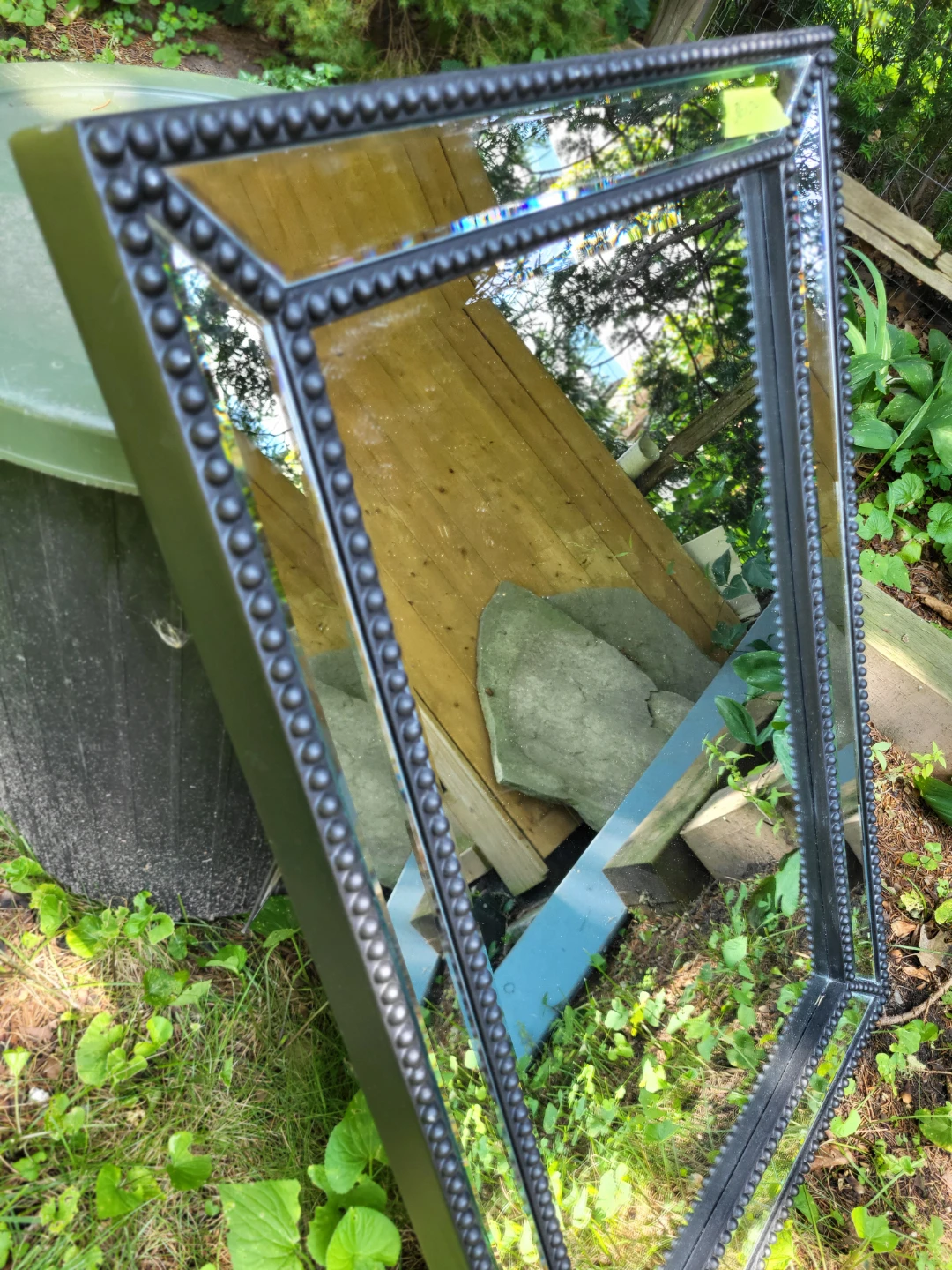 Decorative Wall Mirror with Beaded Frame - photo 2