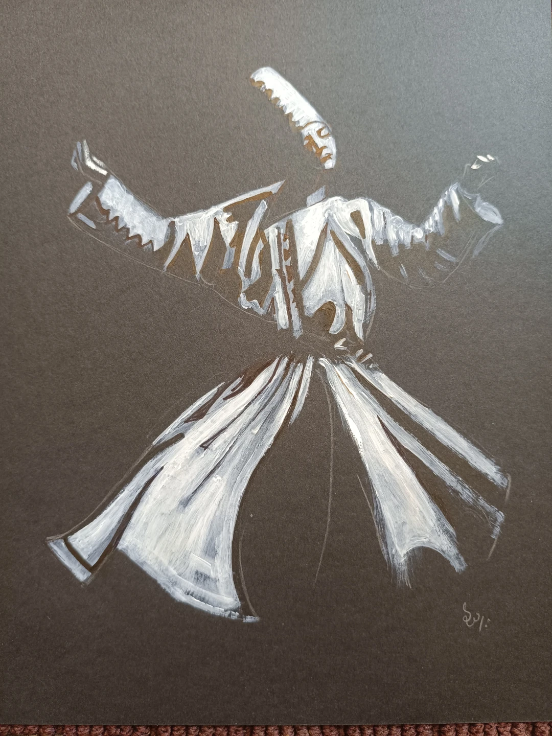Sale :Hand Paintings on black cards