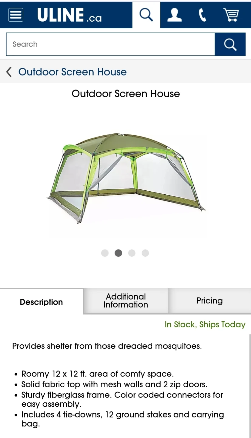 Uline Outdoor Screen House