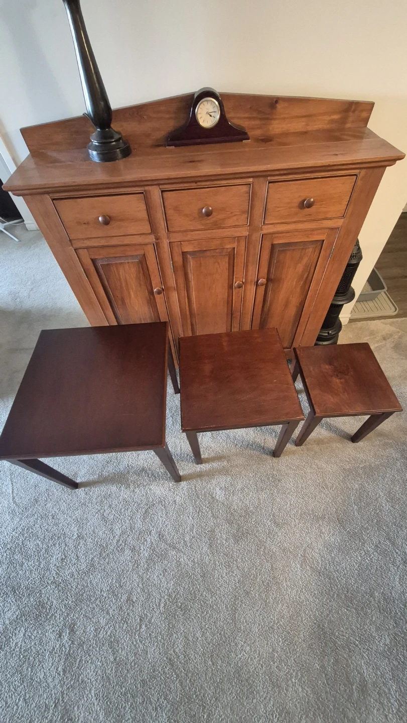 3 Walnut Nesting Side Tables - photo 2