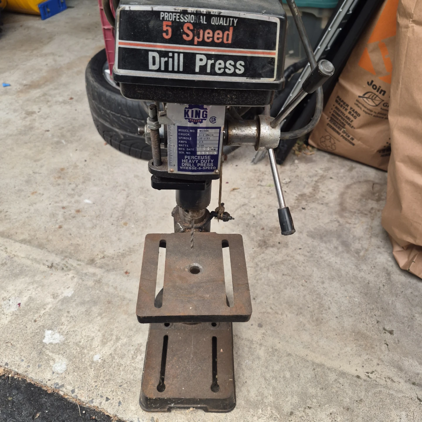Used KING 5 Speed Drill Press
