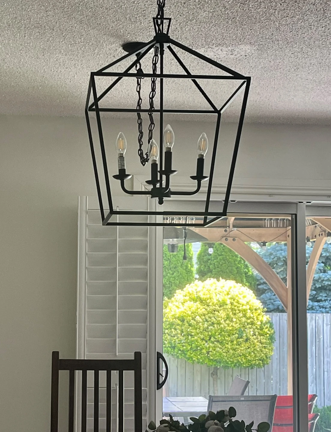 Black Geometric Lantern Chandelier