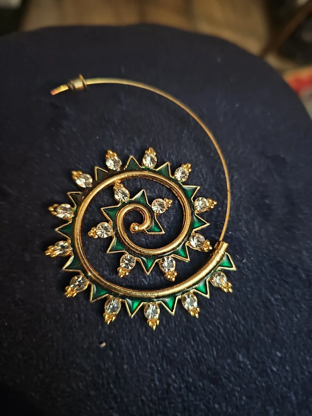 💚✨ Vintage Traditional Indian Bridal Nath Spiral Nose Ring ✨💚
