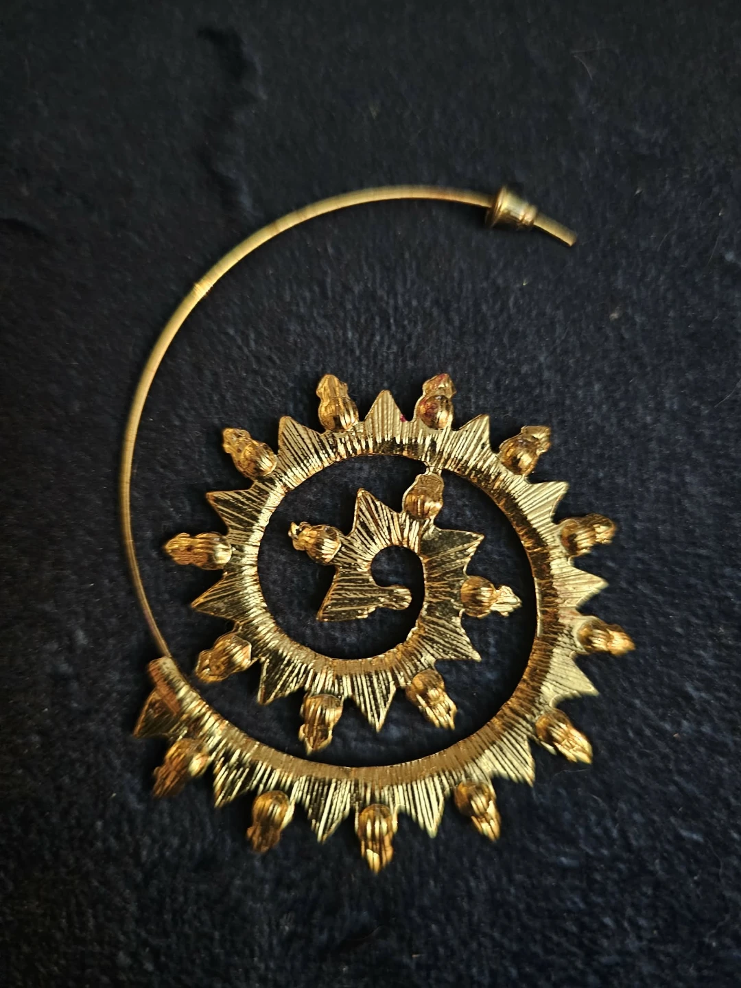 💚✨ Vintage Traditional Indian Bridal Nath Spiral Nose Ring ✨💚 - photo 5