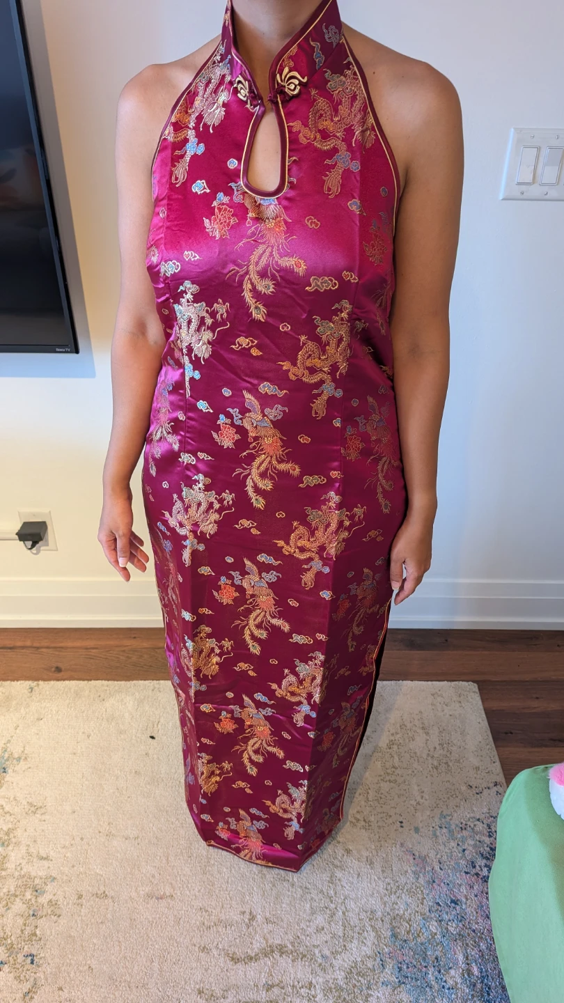Burgundy Cheongsam Qipao