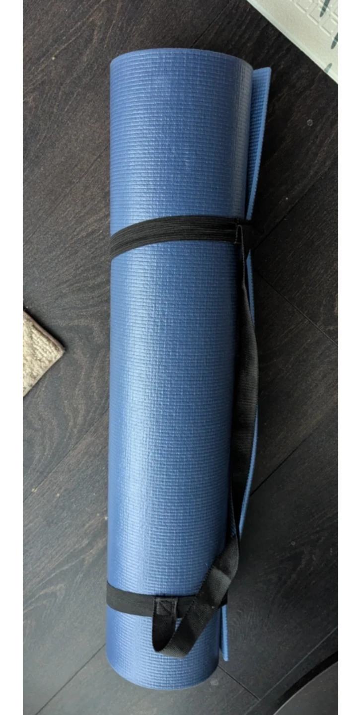 Blue Yoga Mat with Strap - 5mm - photo 2