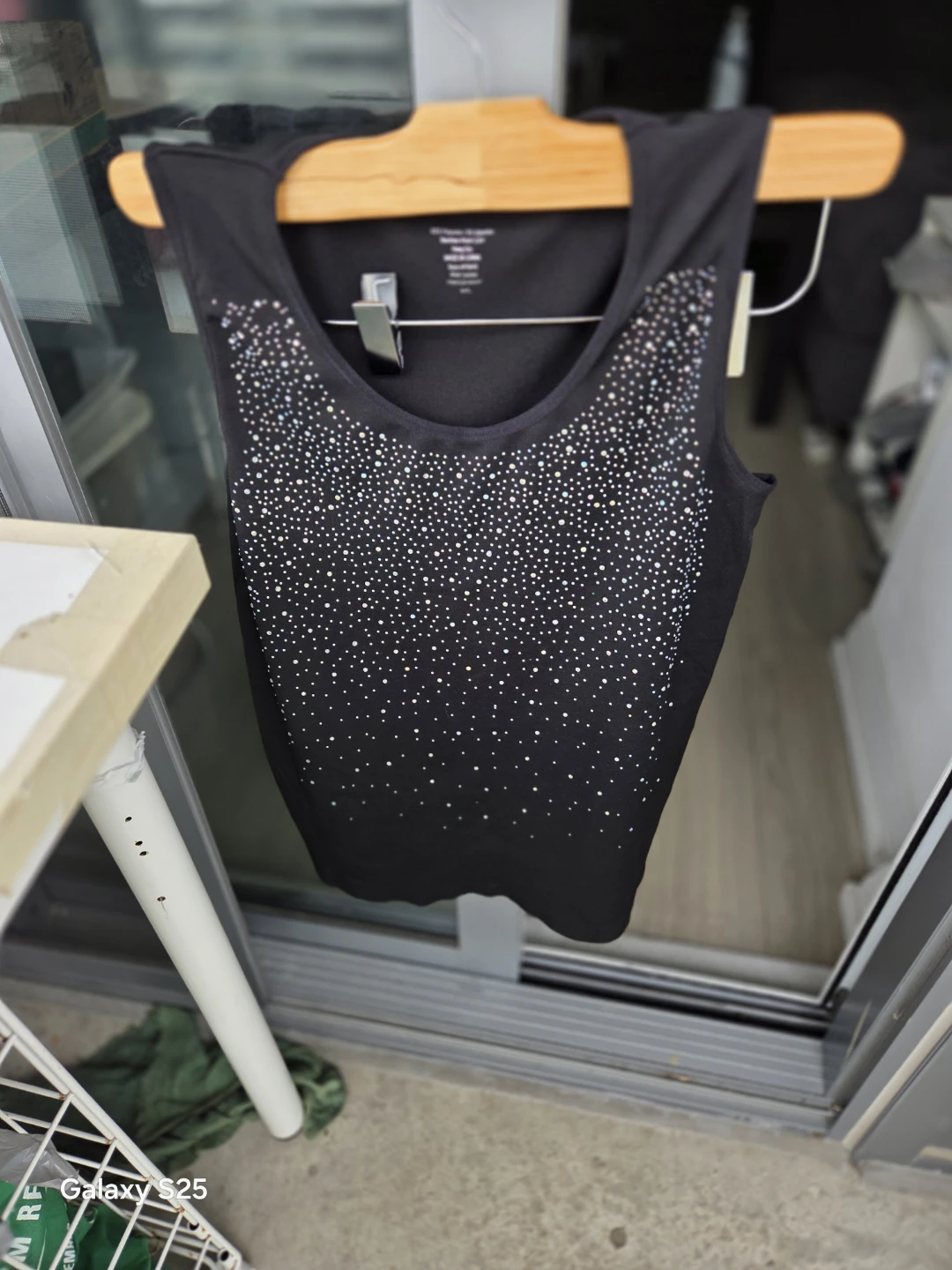 Black Tank Top with Rhinestones - M/L