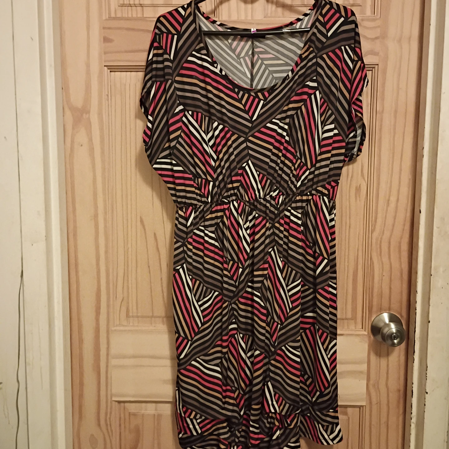 Women's Short Sleeve Geometric Print Dress